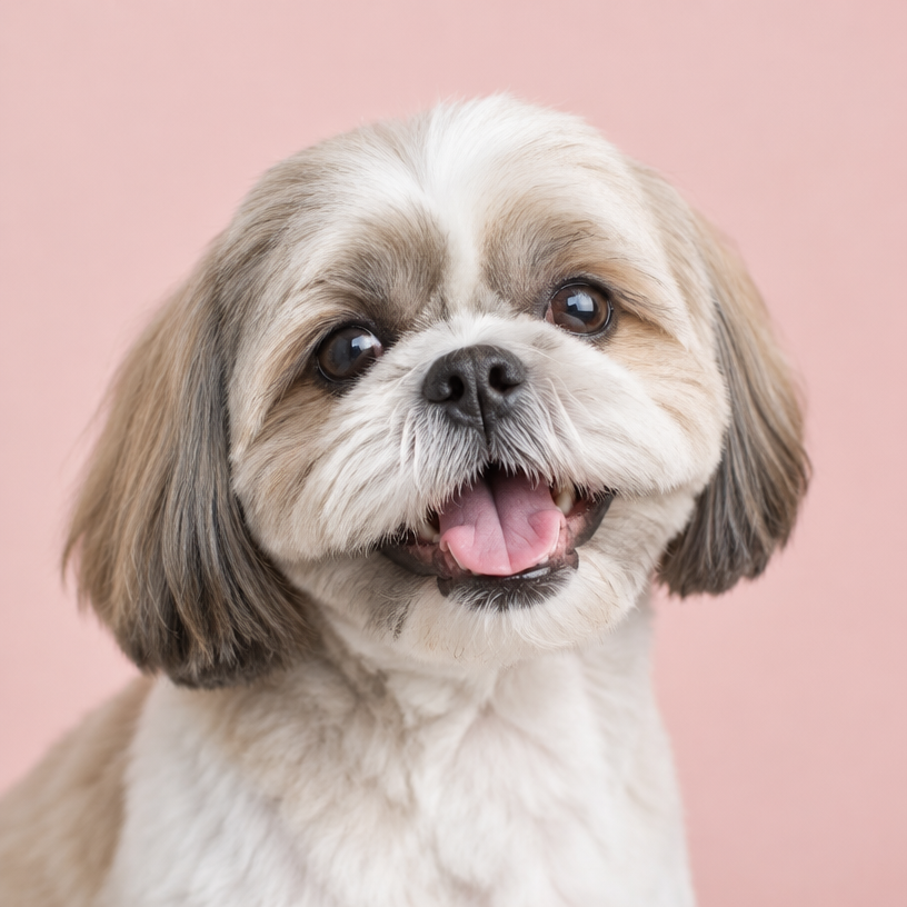 A dog freshly groomed by Val's Pals